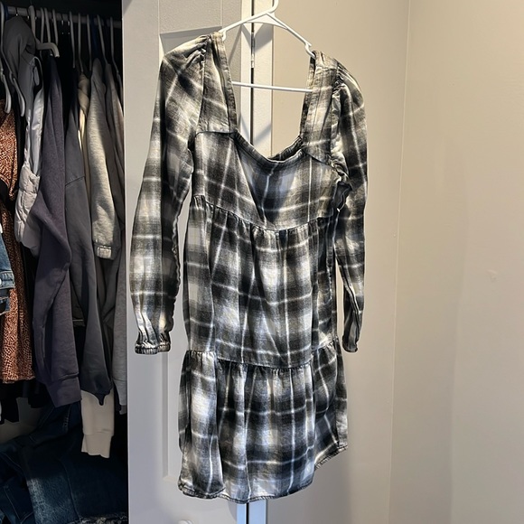 Nordstrom BP Flannel Plaid Long Sleeve Dress, NWT - Picture 1 of 6